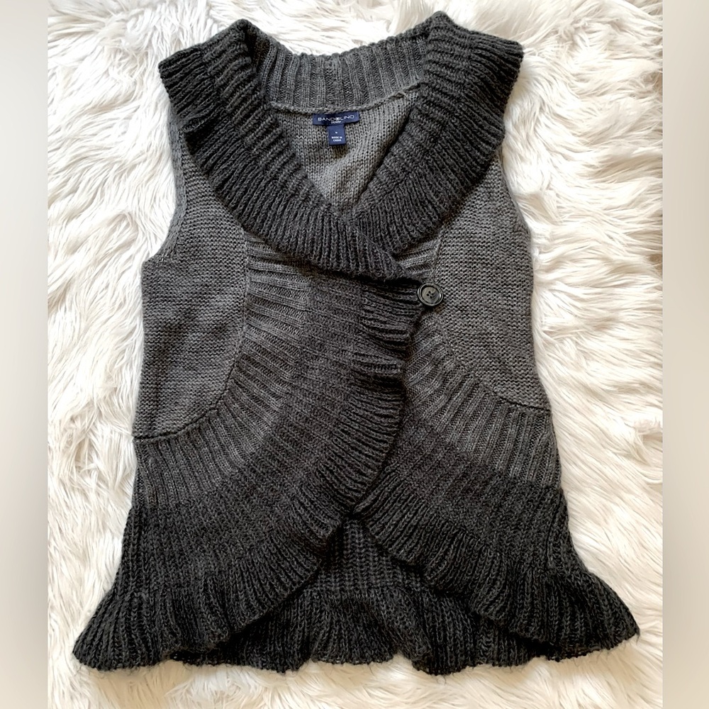 Bandolino Denim Sleeveless Cardigan w/ Ruffle